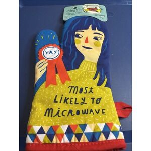 Blue Q Kitchen Funny Oven Mitt Most Likely To Microwave 100% Cotton Insulated